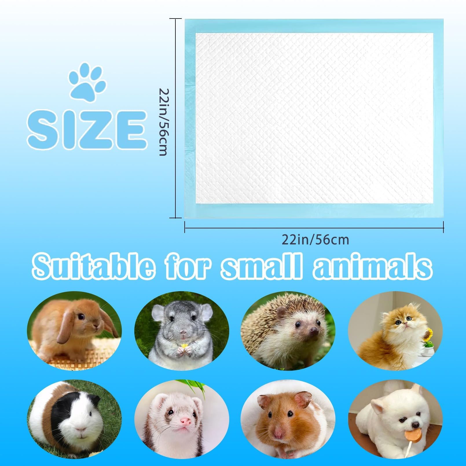 Couches Lavables Pour Petits Animaux (lapins, Hamsters...) - Taille S (~14-15 Cm), Absorbantes, Ajustables, Anti-fuites