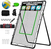 Vista 10 de Volleyball Rebounder Net with Volleyball, Bungee Cords,Carry Bag and Neon Target, 5 Adjustable Angles Bounce Back Net for Volley