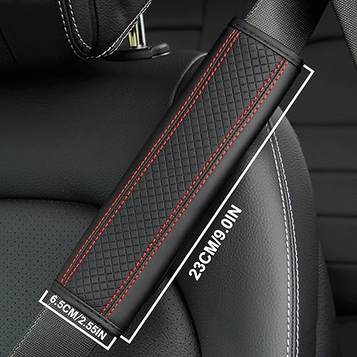 Miniatura 2 de 2 almohadillas para cinturón de seguridad para cinturón de seguridad de automóvil, de cuero transpirable, cojín de conducción más cómodo que ayuda a