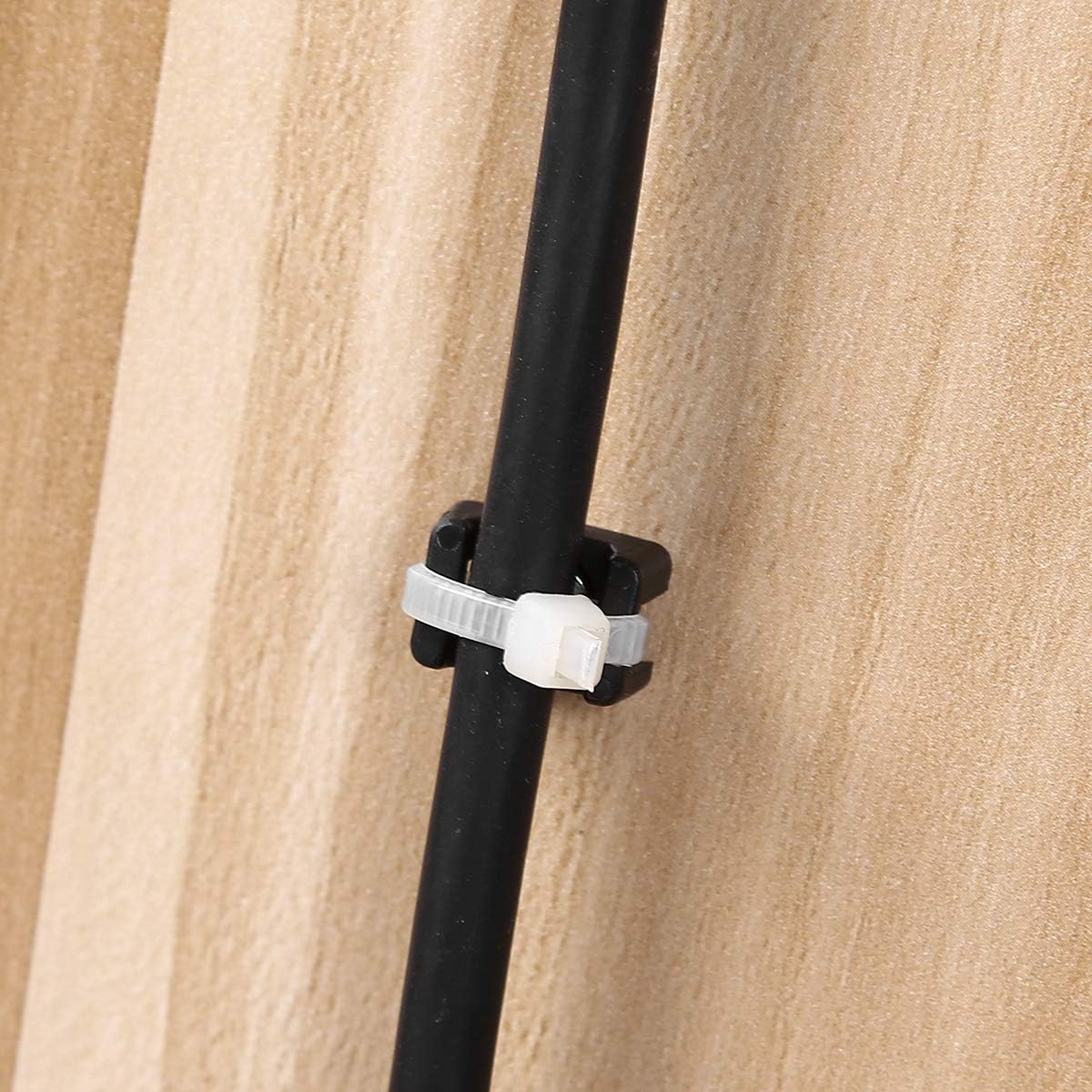 renvena Cable Tie Mounts,Black Zip Tie Bases for Wire Management,Permanently Anchor to Wall, Desk or Baseboard Small 50Pcs