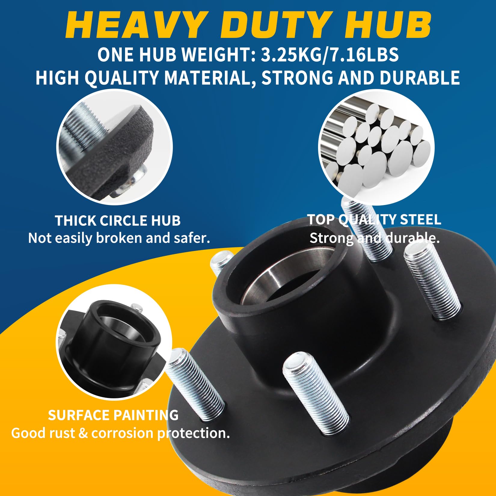 5x4.5 Trailer Electric Brakes Hub Drum Kit 5 On 4.5\