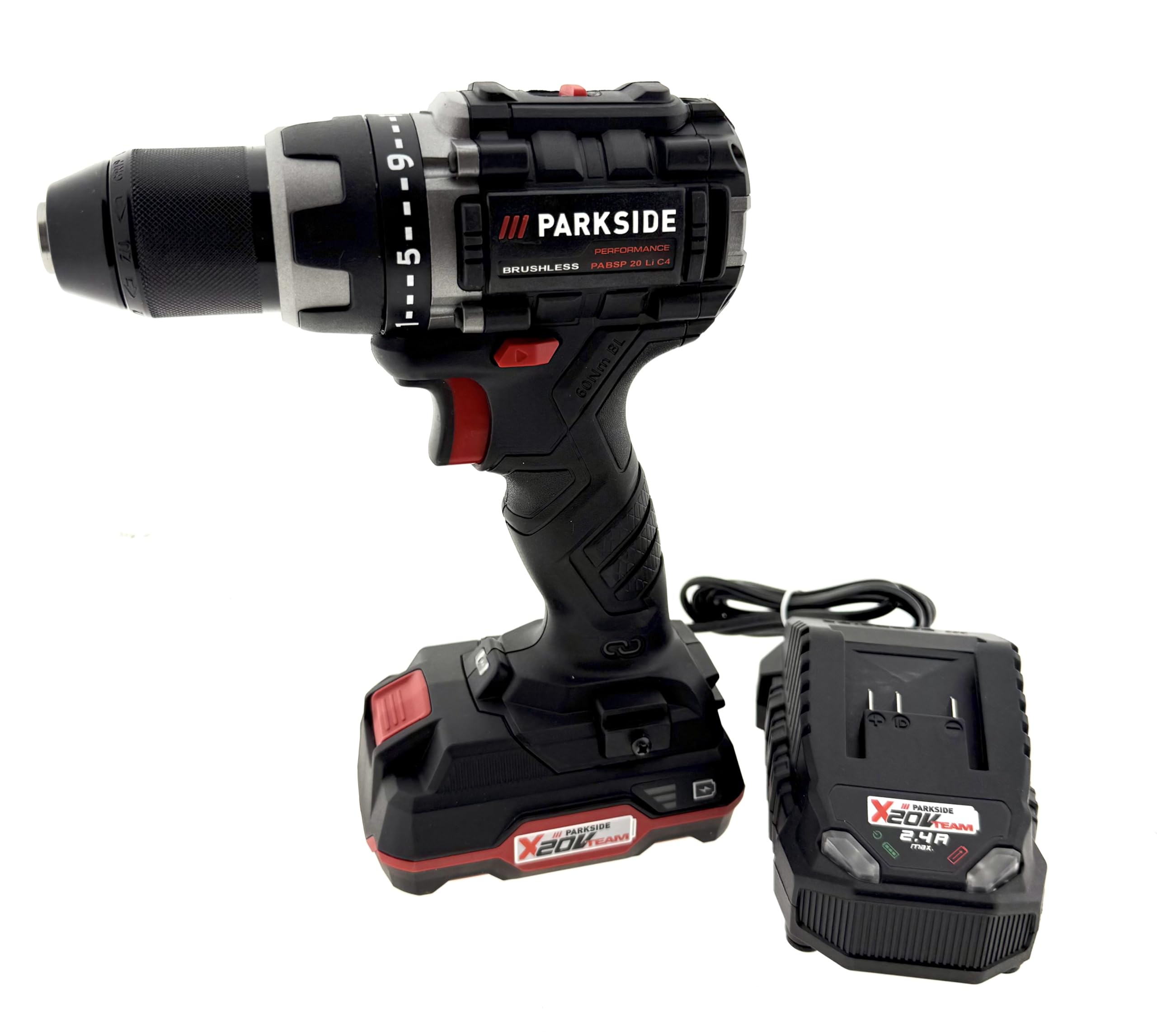 PARKSIDE PERFORMANCE Akku-Bohrschrauber PABSP 20 Li C4, 20V, 60 Nm, 2-Gang, Brushless Motor, inkl. Akku und Ladegerät