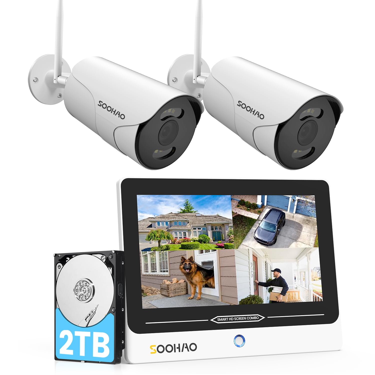 Amazon.co.jp: SOOHAOソーハオ 防犯カメラ ワイヤレス 屋外 2台セット
