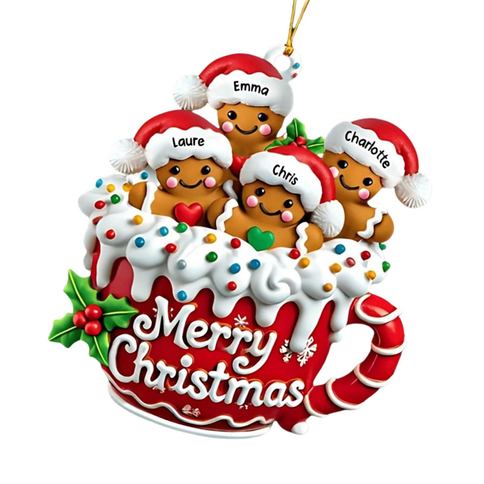 Carotoe D Seasonal Acrylic Gingerbreads Christmas Tree Ornament Hanging Ecoration For Fireplaces Holiday Accessory Christmas Ecorations Acrylic Ornament