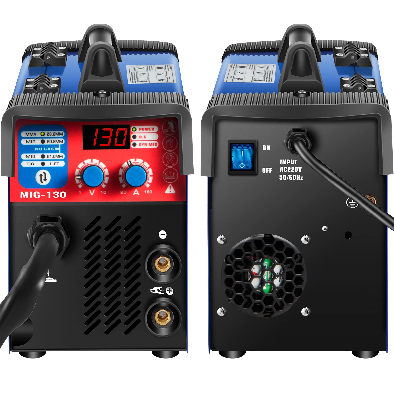 VEVOR MIG Welder, 130A Welding Machine, 3 in 1 Combo MMA/MIG/LIFT TIG