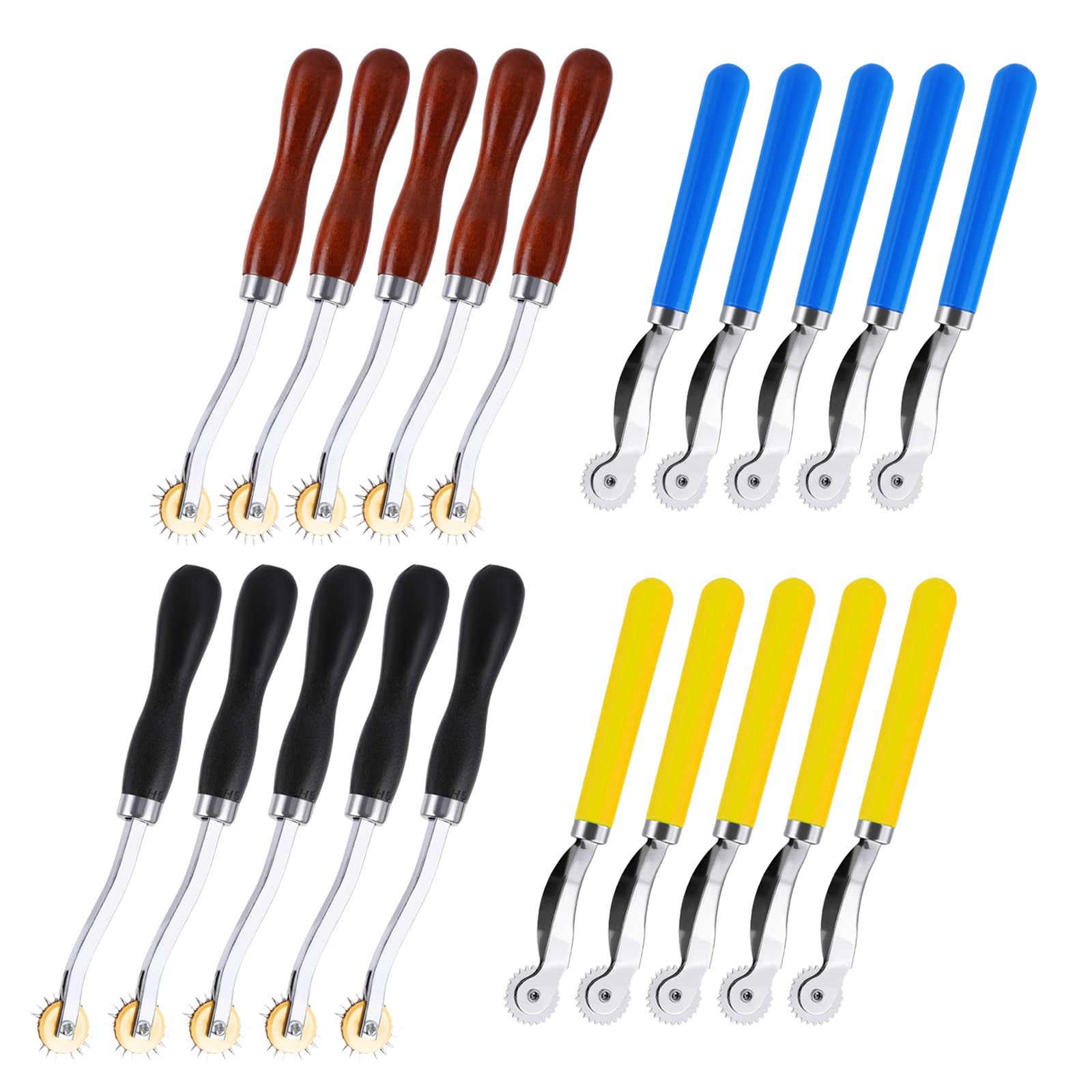 YROHGKPN 20Pcs 2mm 4mm Leather Stitching Marking Spacer Wheel Tool， Leatherworking Needle Point Tracing Wheel for Sewing Tool