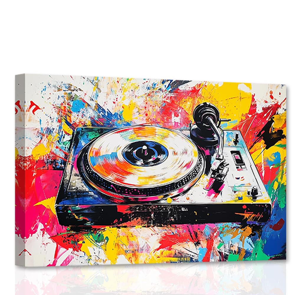 Amazon.com: CCWACPP Music Canvas Wall Art Record Player Picture