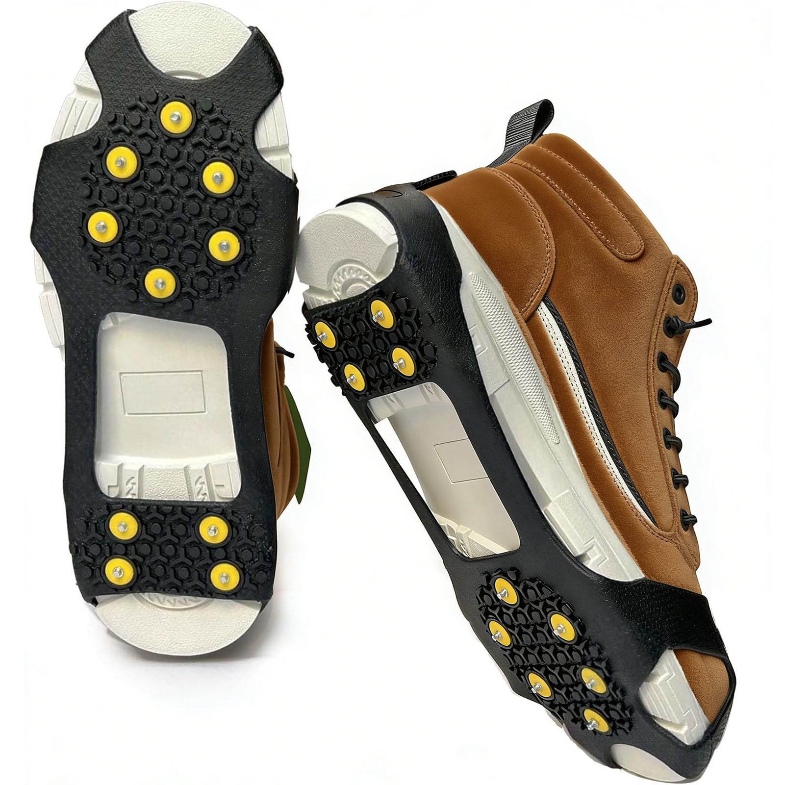 Ice Grips for Shoes and Boots 2PCS Crampons for Hiking Boots, Shoe Grips Snow Grips for Shoes, Anti-Slip Shoe Grips, Ice Shoes Grippers with Micro Spikes, Perfect for Winter Hiking and Walking