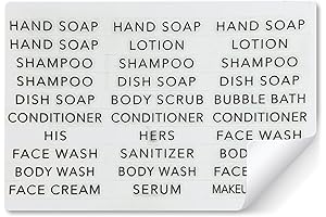 Alora Waterproof Soap Dispenser Labels: Perfect for Bathroom Organization