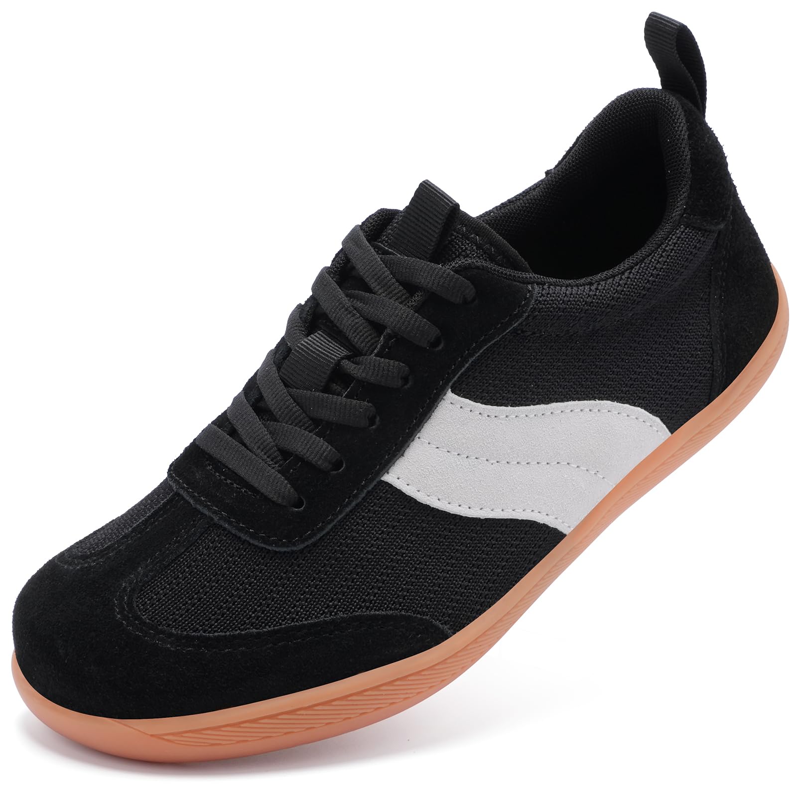 Myzmnk Breite Barfußschuhe Damen Barfuss Schuhe mit Breiter Zehenbox Zero Drop Leichtgewicht Atmungsaktive Sneaker für Fitness Joggen Alltag Damen Laufschuhe