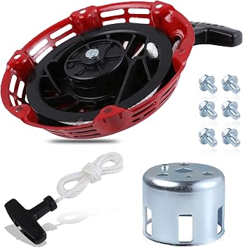 Stylemafia Pull-Start-Recoil-Starter Cover fit for Honda GX120 GX160 GX200 Pull Starter Steel Rod Paws Engine 4/5.5/6.5hp Generator Lawnmower Replace # 28400-ZE1-003ZF 28400-ZH8-013YA