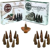 Vista 175 de TRUMIRI Incense Cones - Combo Pack of 20 Cone Incense - 10 Nag Champa + 10 Palo Santo - Insence Cones - Incense Cones Scented - Cone Incense Scents