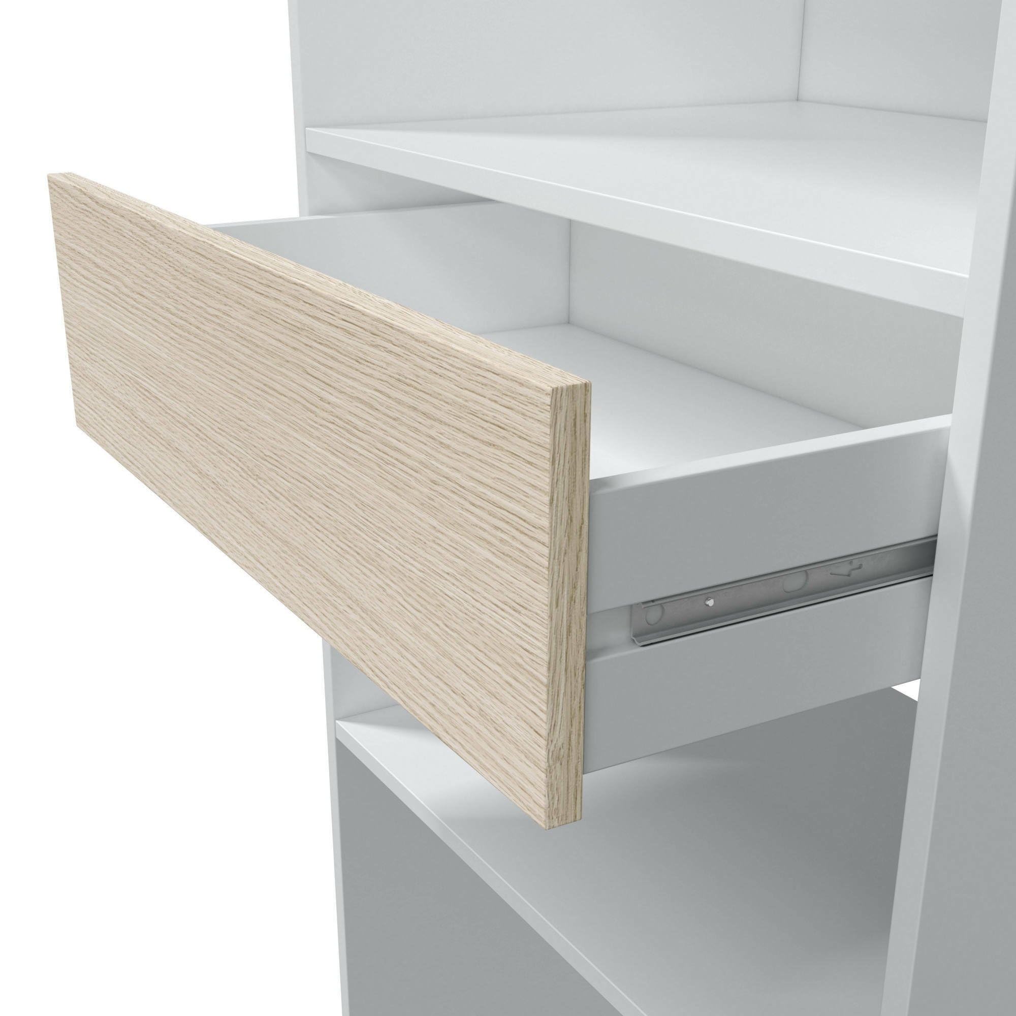 Dmora - Guardaroba grande Miramar, Struttura per cabina armadio, Armadio aperto senza ante, 158x40h187 cm, Bianco e Rovere