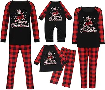 APIVOE Christmas Pajamas for Family Pjs Matching Sets Cute Silk Satin Holiday Sleepwear 2023 Xmas Funny Santa Printed Jammies