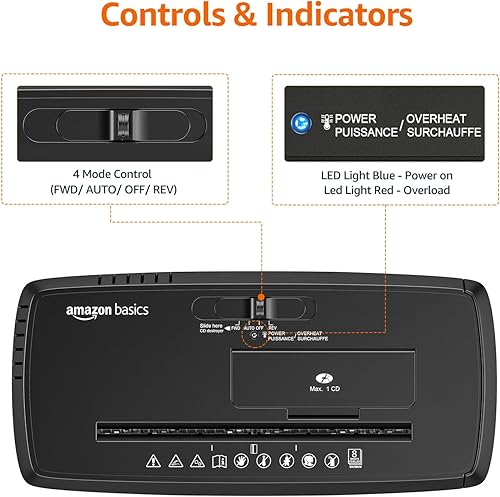 Miniatura 5 de TiendaBasics - Trituradora de 8 hojas de papel CD y tarjetas de crédito