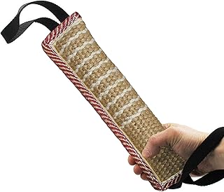 Dog Tug Toy |Tug of War Dog Toy |Jute Bite Pillow with 2 Handles for Puppy Training Interactive Play, Fetch, K9 |Suitable for Small Medium Large Dogs (Style 1)