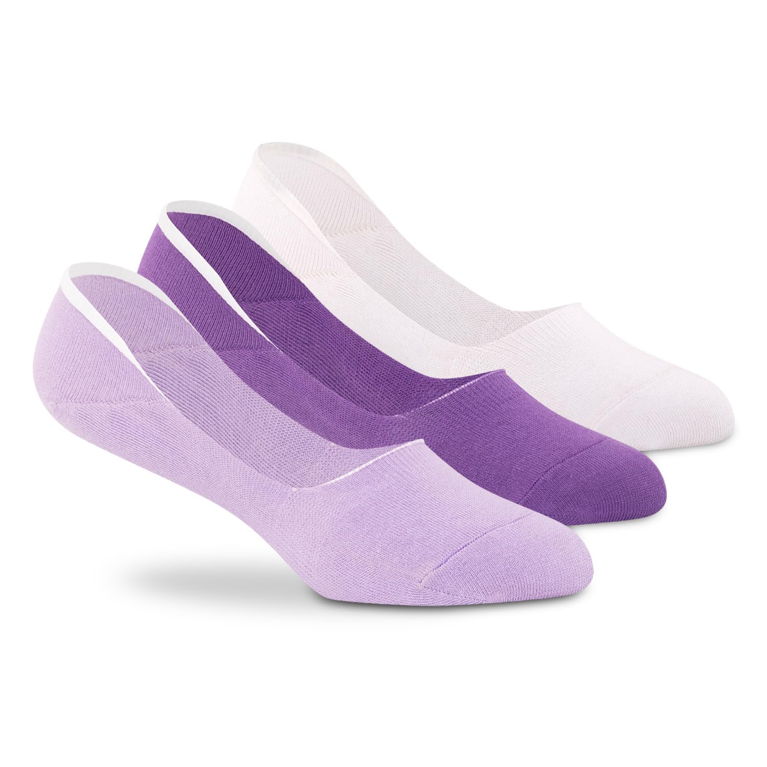 No Show Socks for Women, Made With Breathable, Anti Odour & Moisture Absorbent Combed Cotton with Silicon Anti Slip Grip (Pack of 3)