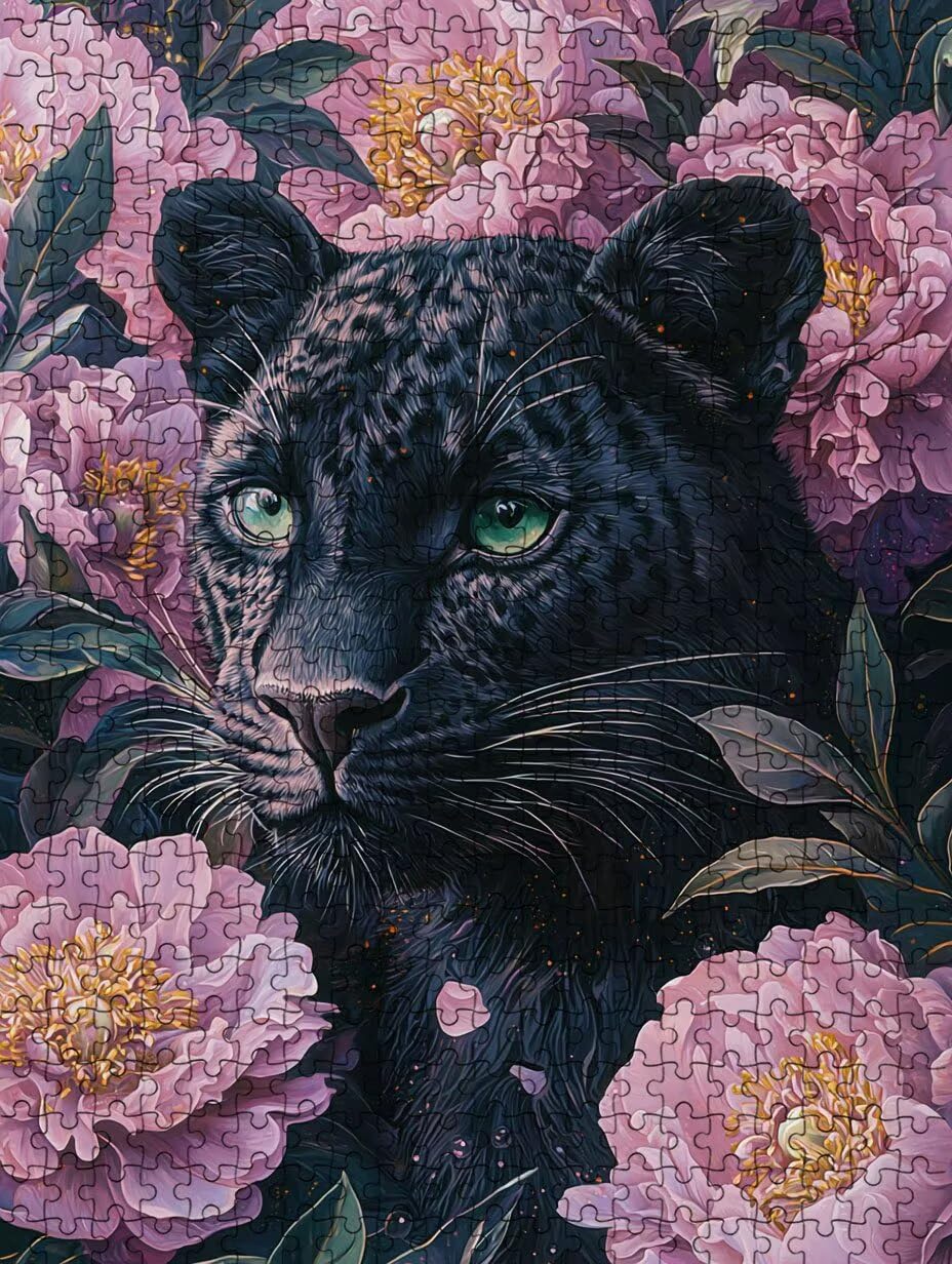 Puzzle 6000 sztuk, piwonia czarna pantera puzzle dla dorosłych 6000, drewniane puzzle, klasyczne gry edukacyjne, niemożliwe wyzwanie, rodzina gier, kreatywny prezent DX0YL1-715