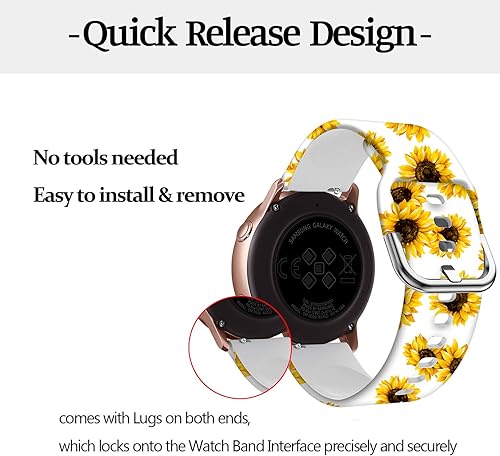 Miniatura 5 de Correa de silicona universal de repuesto para reloj, 2532 pulgadas, correas suaves compatibles con reloj GizmoSamsung Galaxy Watch Active1.65