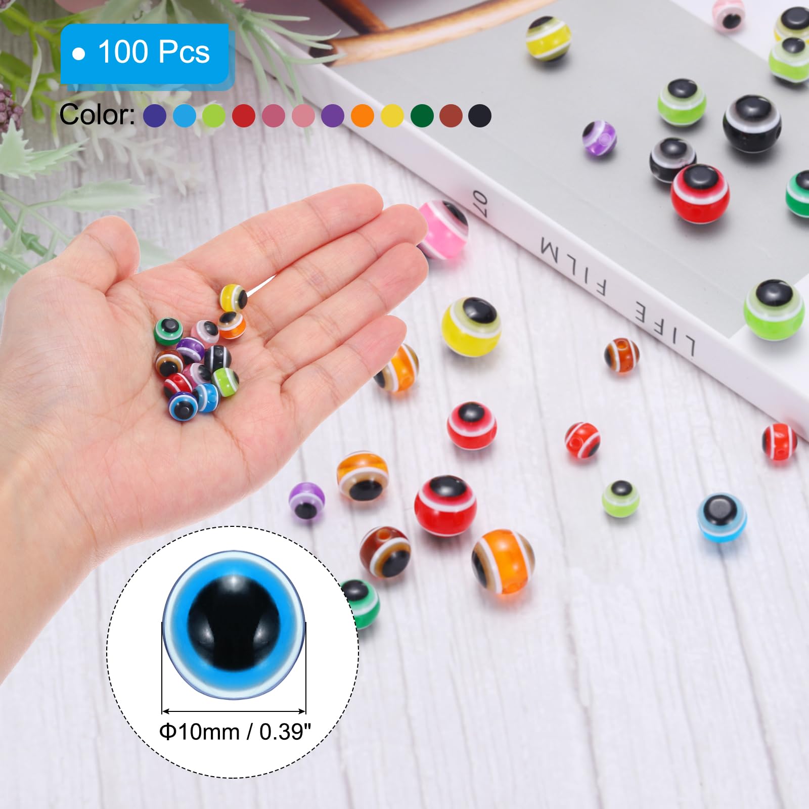 PATIKIL 10mm Evil Eye Beads - Image 2