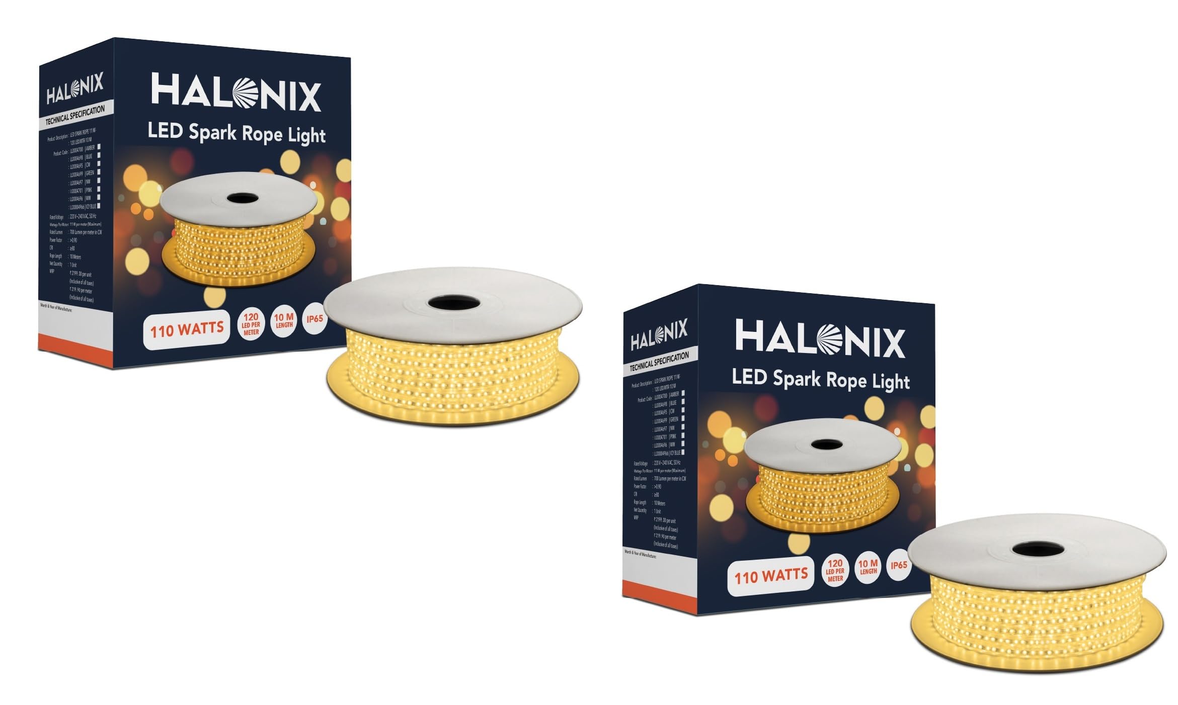 Halonix Rope Lights - 3 Pack, 10m Warm White -10 Halonix Rope Lights - 3 Pack, 10m Warm White -10
