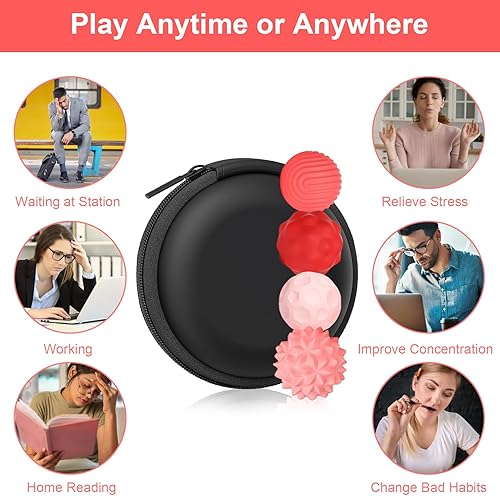 Miniatura 82 de BUSOHA Bolas de silicona para la ansiedad, paquete de 4 juguetes para adultos, juguetes sensoriales para adultos, adolescentes, regalos para calmar