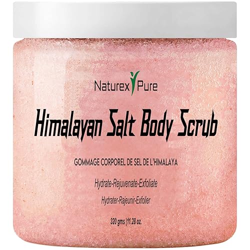Exfoliante de sal del Himalaya, exfoliante corporal rico en minerales, exfoliante corporal natural, hidratante para pies, piernas, manos, cara, sal