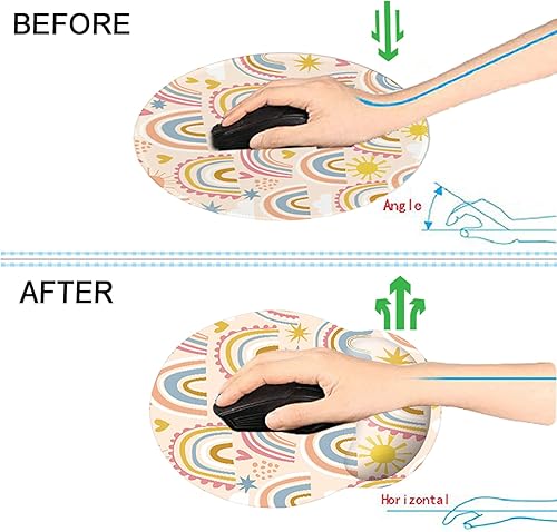 Miniatura 6 de Alfombrilla de espuma viscoelástica para mouse con soporte de muñeca, cómoda alfombrilla acolchada de 9 x 10 pulgadas para mouse de escritorio