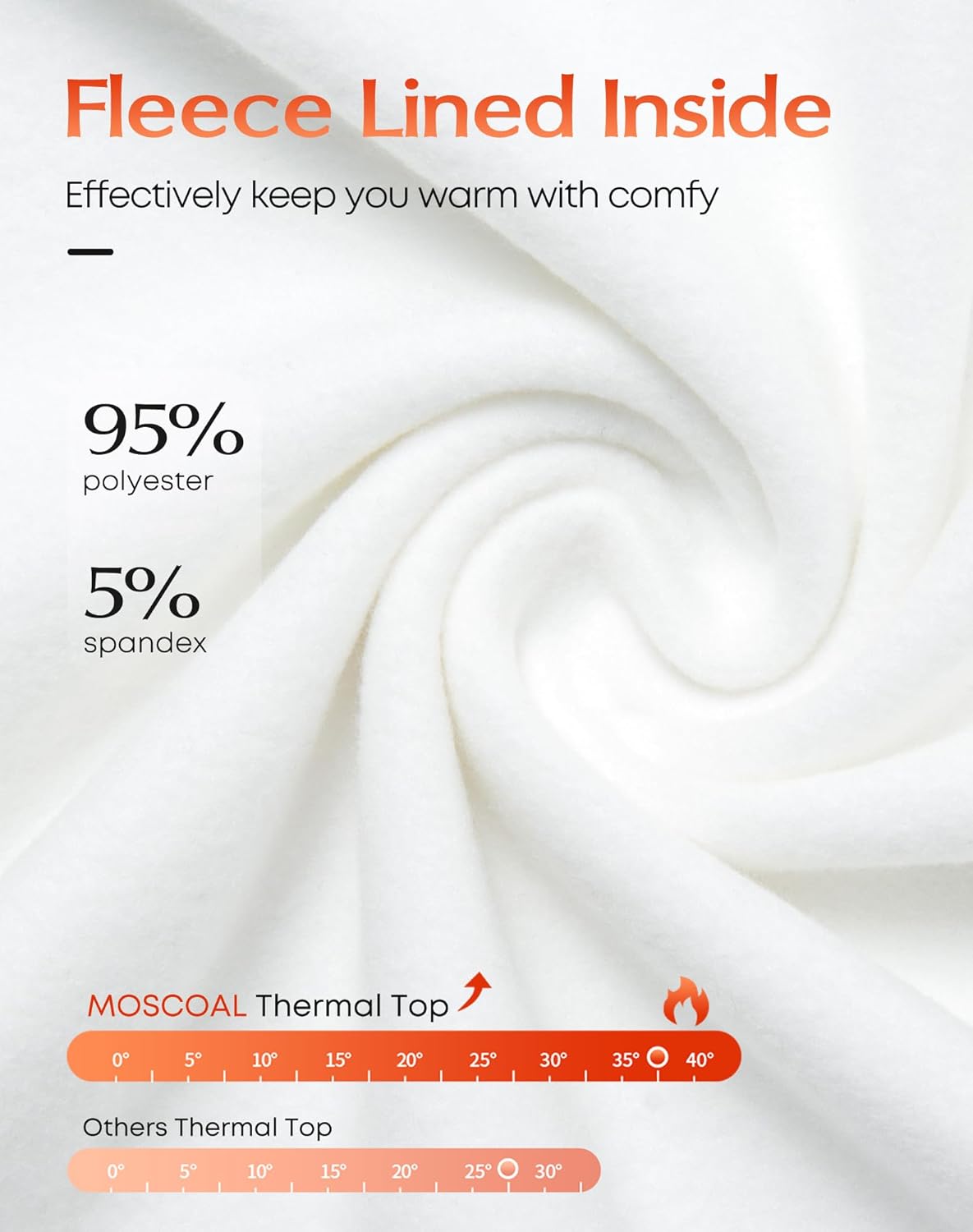 Thermal Shirts for Women Thermal Tops Long Sleeve Fleece Lined Top Warm Undershirt - Image 4