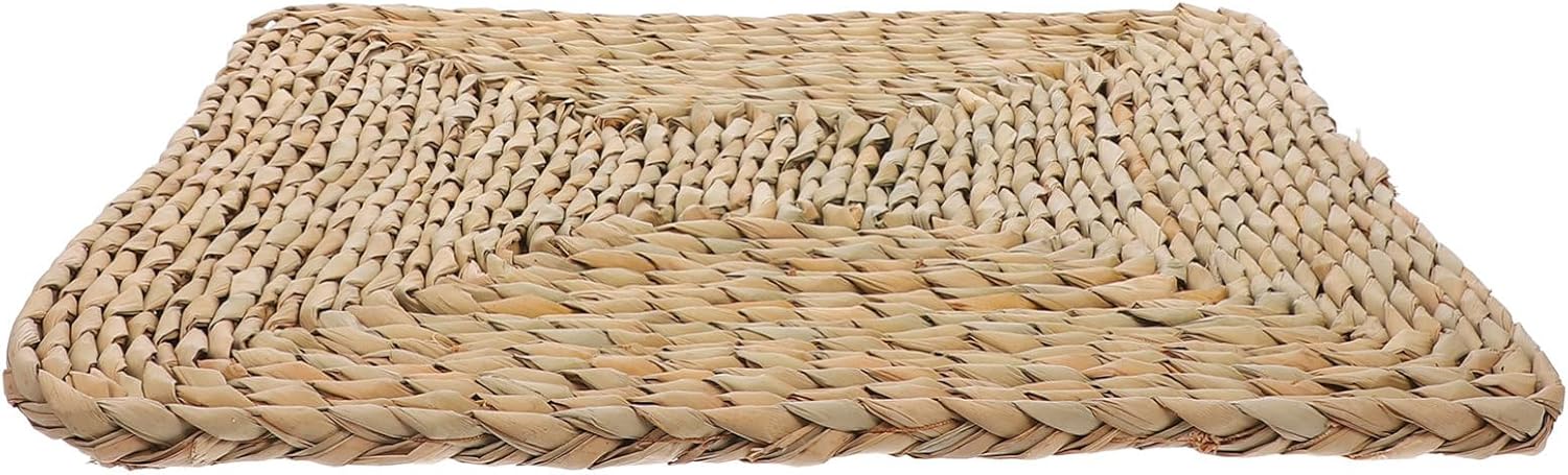 Round Floor Pillow Yoga Cushion for Outdoor Straw Floor Cushion Woven Seat Mat Decorative Tatami Seat Pad for Meditation