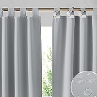 Vista 32 de RYB HOME Cortinas para exteriores para patio – 2 paneles cortinas para exteriores desmontables con parte superior adhesiva, impermeables, opacas