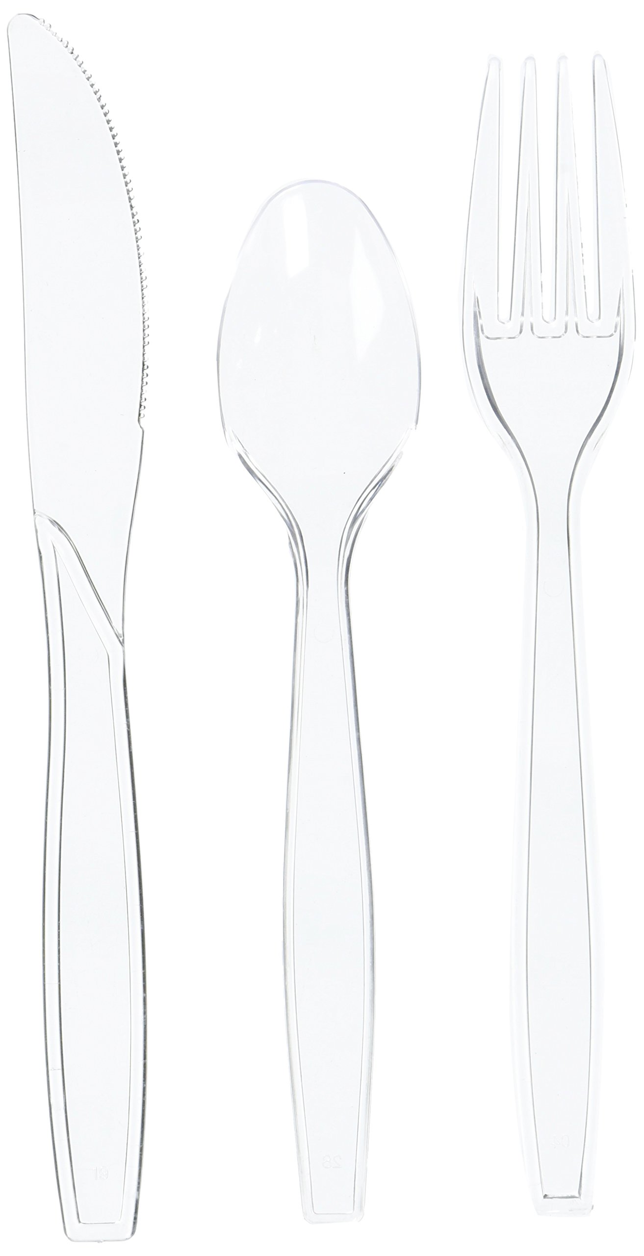 Disposable Plastic Set | Clear | Flairware Collection | Pack of 96 Cutlery, 96 Counts