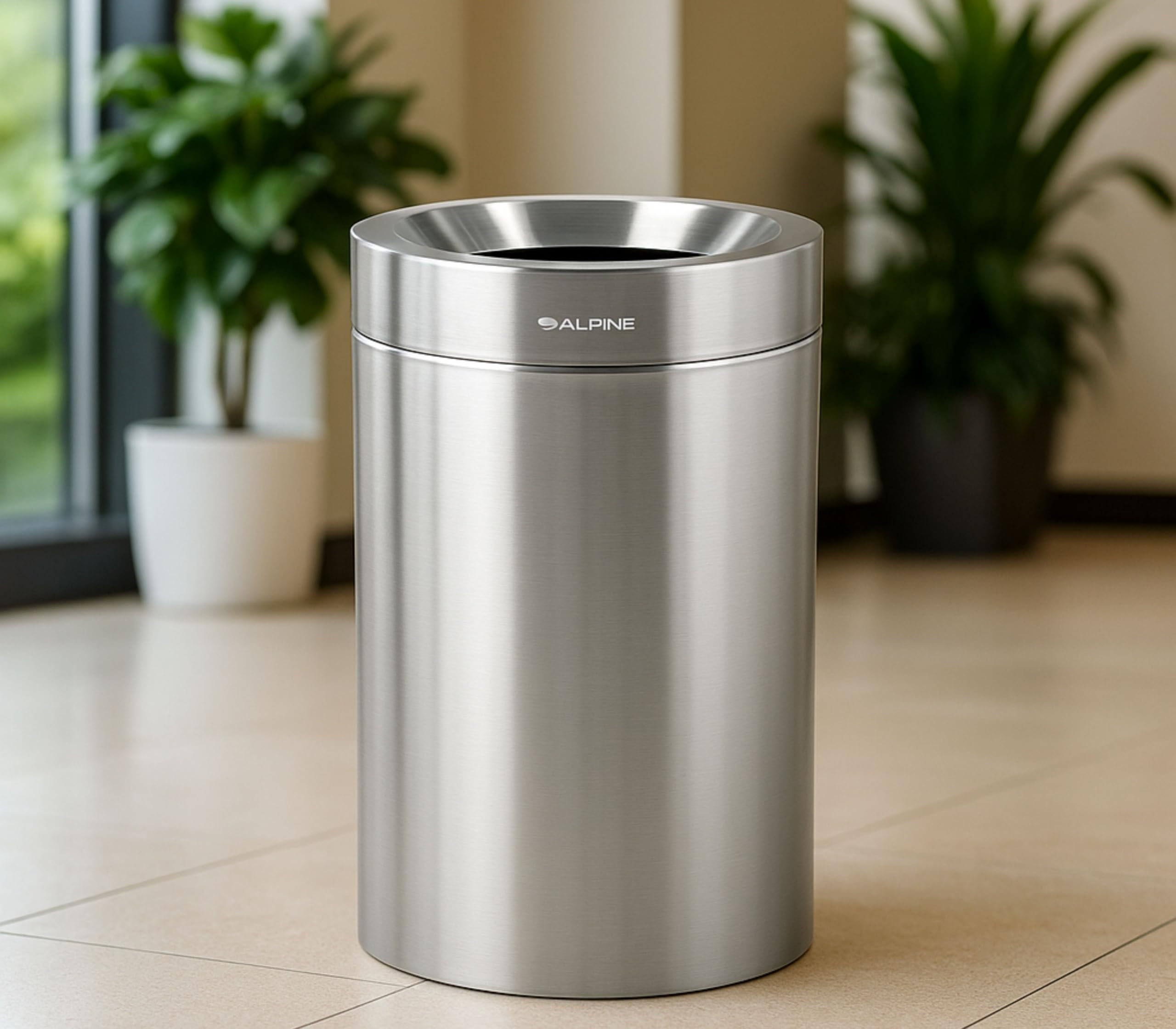 Amazon.co.jp: Alpine Industries 業務用 ステンレス製ゴミ箱