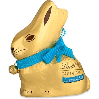 Lindt Chocolate Gold Rabbit Caramel & Salt 100 g Elegant Chocolate Bunny Made of Milk Chocolate with Fine Caramel and Salt Chocolate Bunny Perfect Easter Gift for Family & Friends