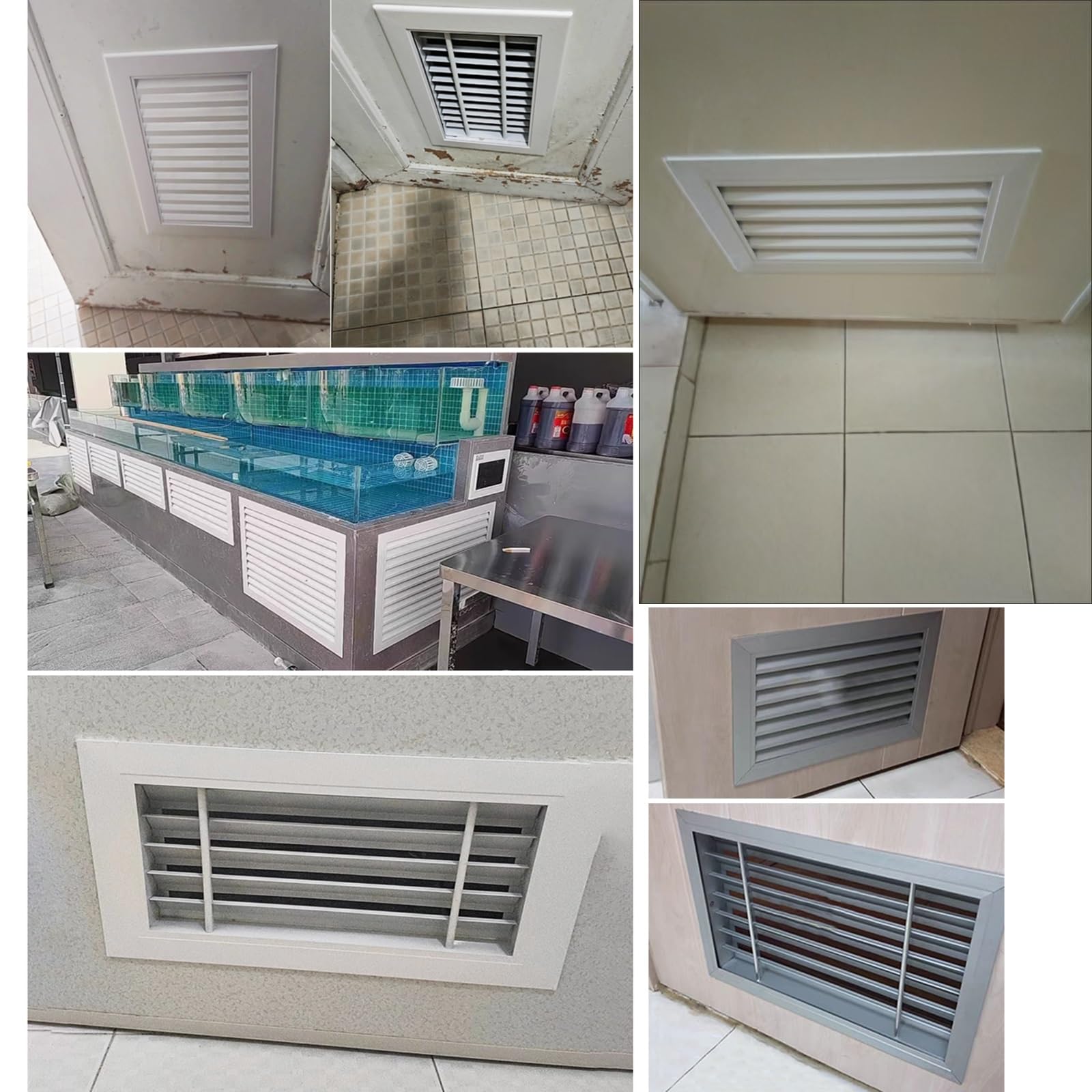 Cubierta de ventilación para puertas de armario, rejillas de aluminio de doble cara, mejora el flujo de aire (25 x 25 cm), ideal para mejorar y cultivar el aire