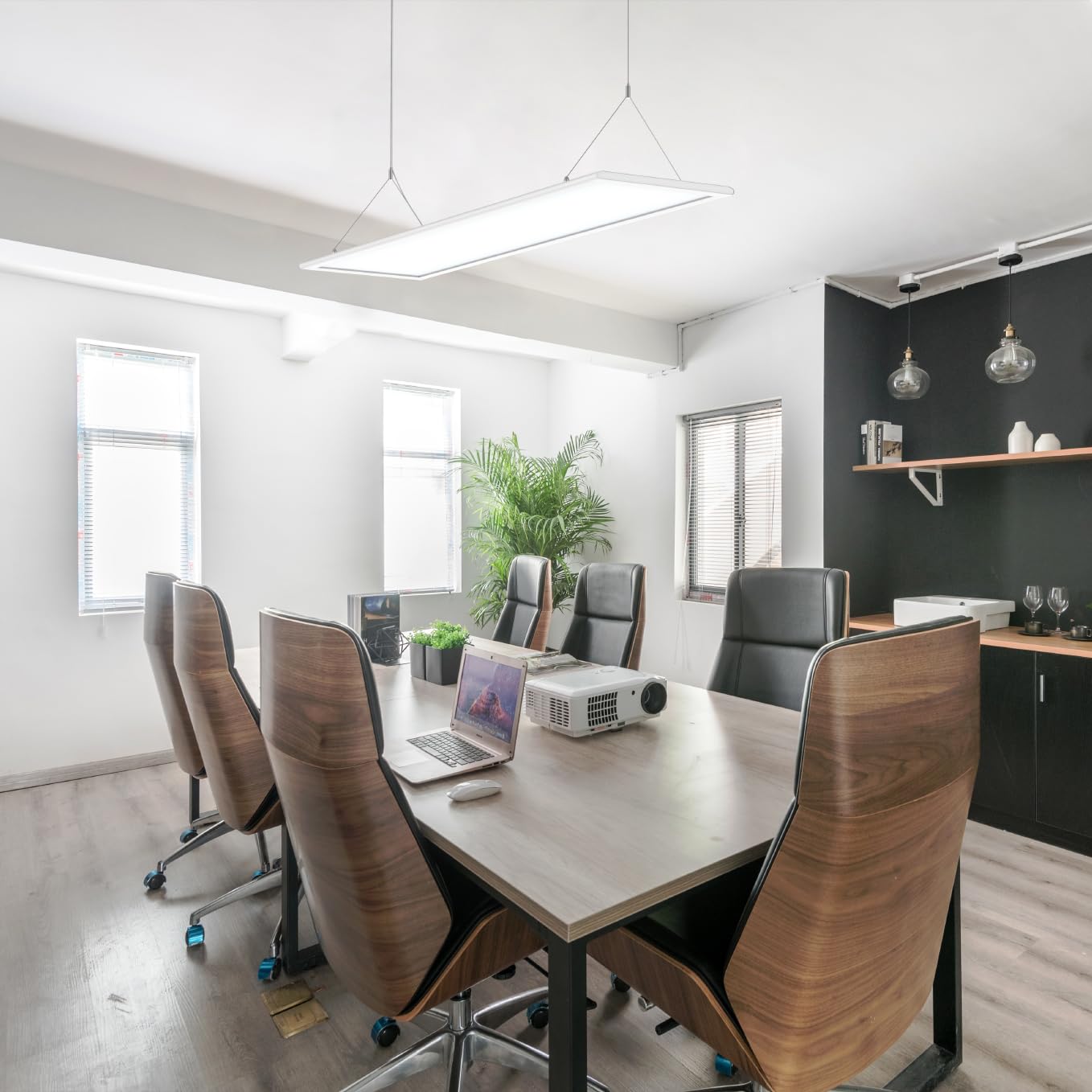 LED Pendelleuchte Panelleuchte 40 Watt 3600 Lumen 120cm 4000K | Neutralweiss, Inklusive Treiber, Runder Deckenbaldachin, Seilaufhängung