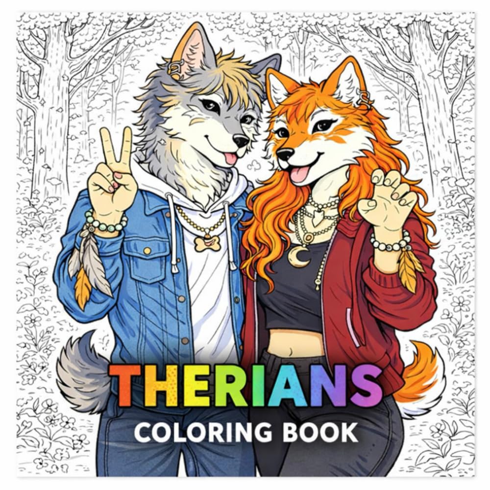Therians coloring book: Therian coloring