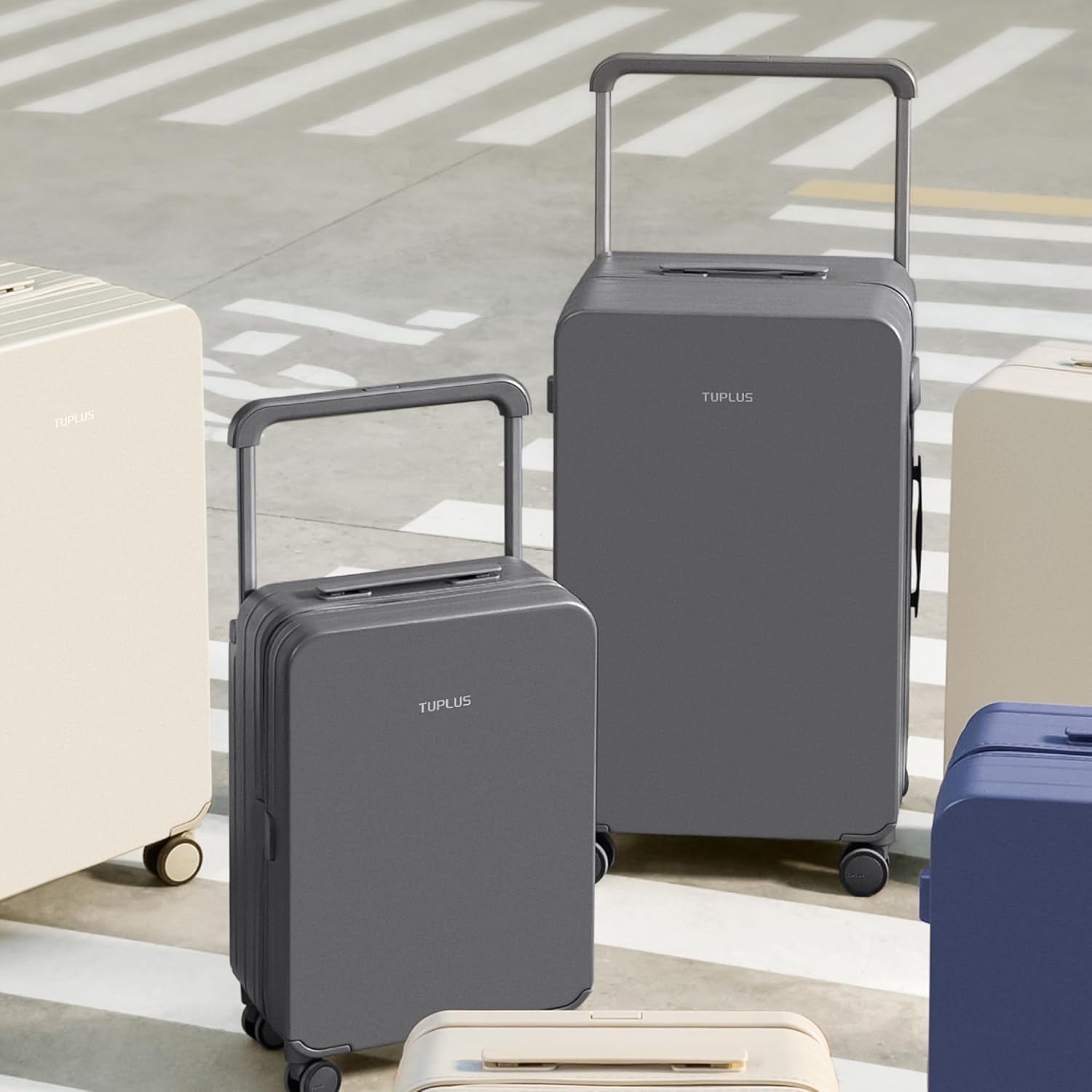TUPLUS Suitcase Lightweight Luggage Hard Shell Suitcase with 4 Spinner Wheels Hold Check in Travel Case, Impression Series