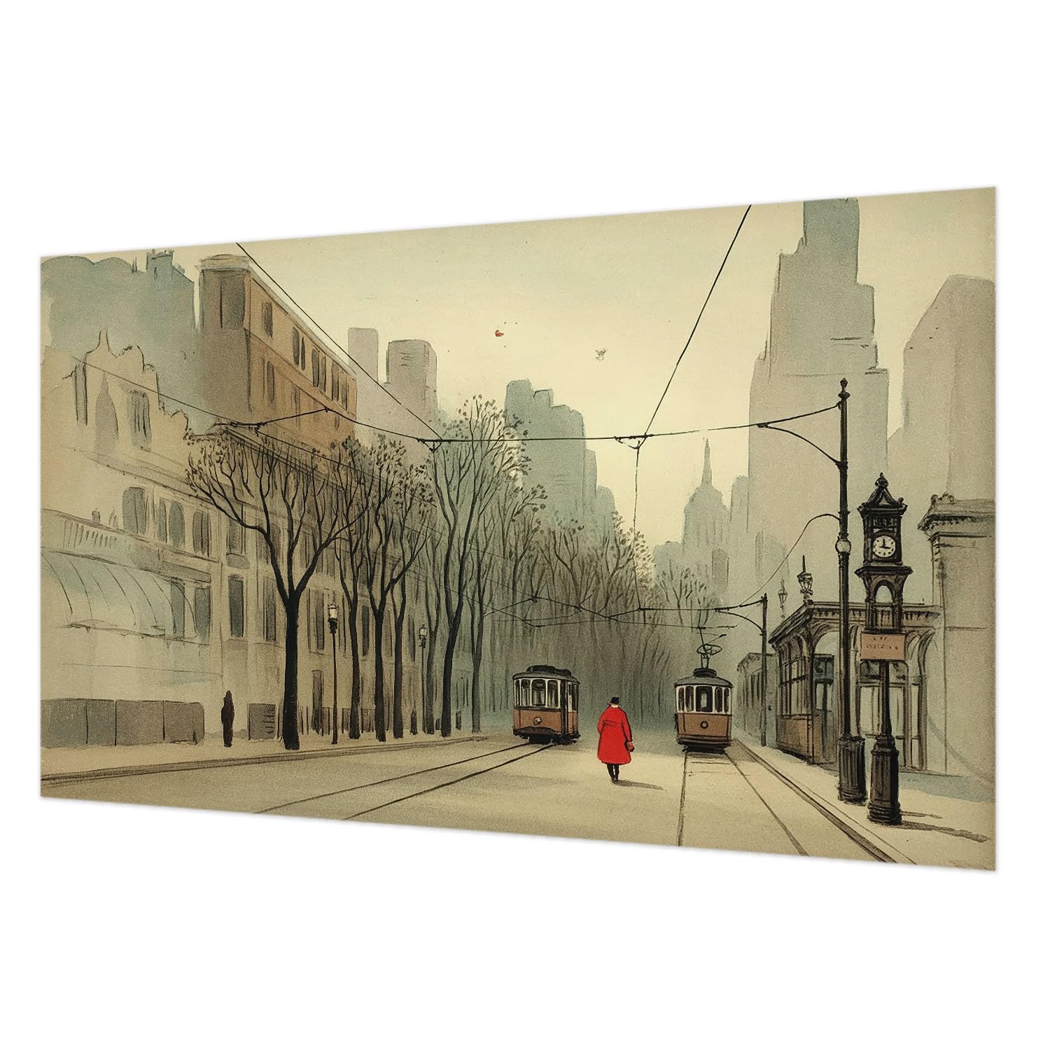 Tapisserie intissée symétrie urbaine 416x254 cm pour masquer les défauts du mur