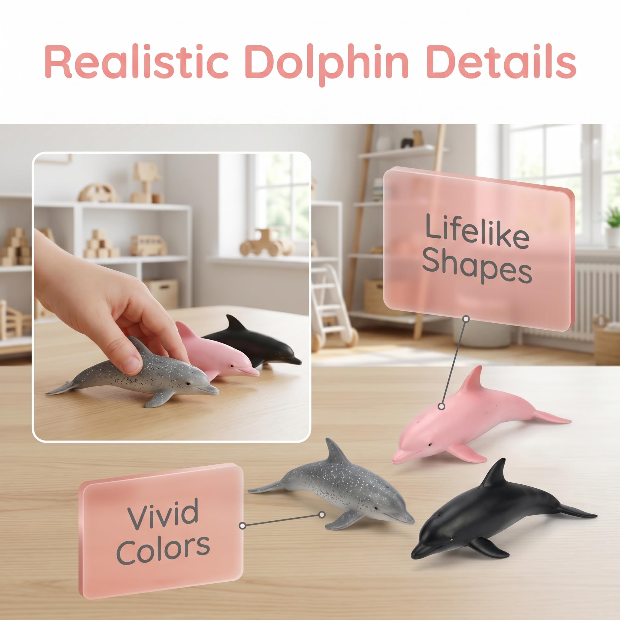 Amazon.co.jp: SAFIGLE 本物そっくりのイルカ像 海の生き物 海の下で