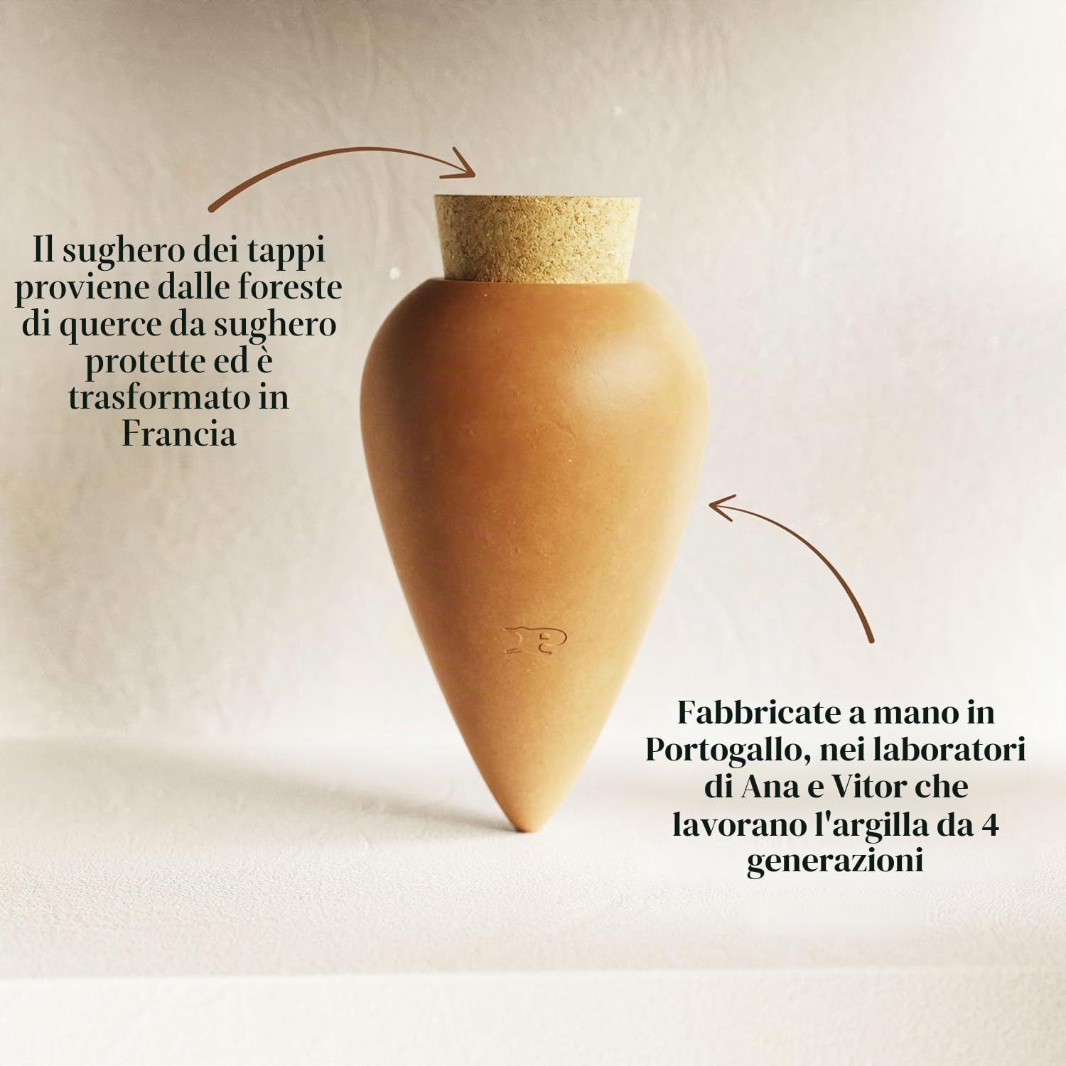Pepin | 2X Ollas Terre Cuite à Planter | Irrigazione Automatica ed Ecologica per Piante da Interno e da Esterno | Sistema di Irrigazione Naturale | Autonomia di Circa 1 Settimana | OYA Verde - 250ml