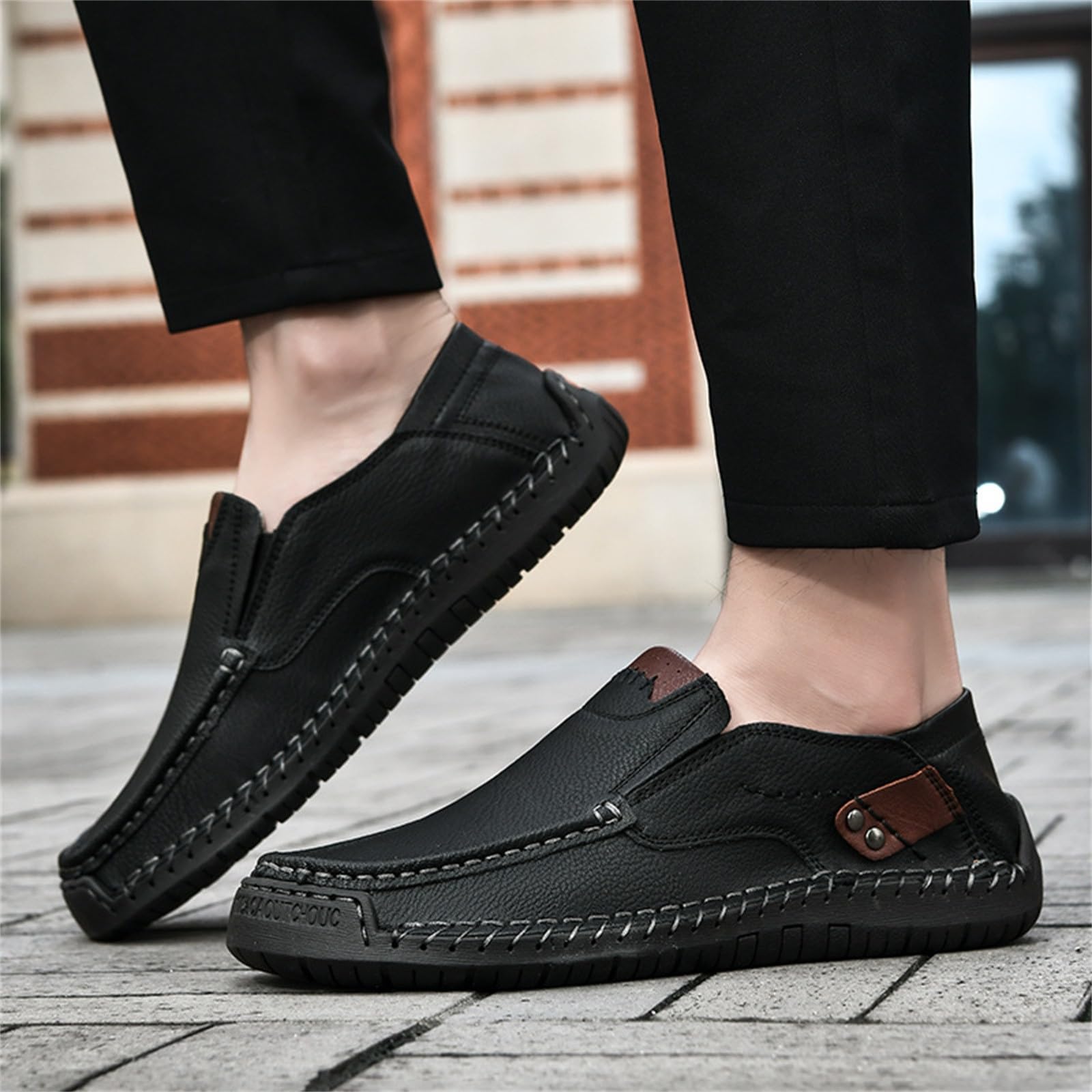 Mocassini piatti da uomo minimalista scarpe da negozio, comode e traspiranti, per il tempo libero, leggere, scarpe da passeggio, scarpe da trekking eleganti, scarpe urbane