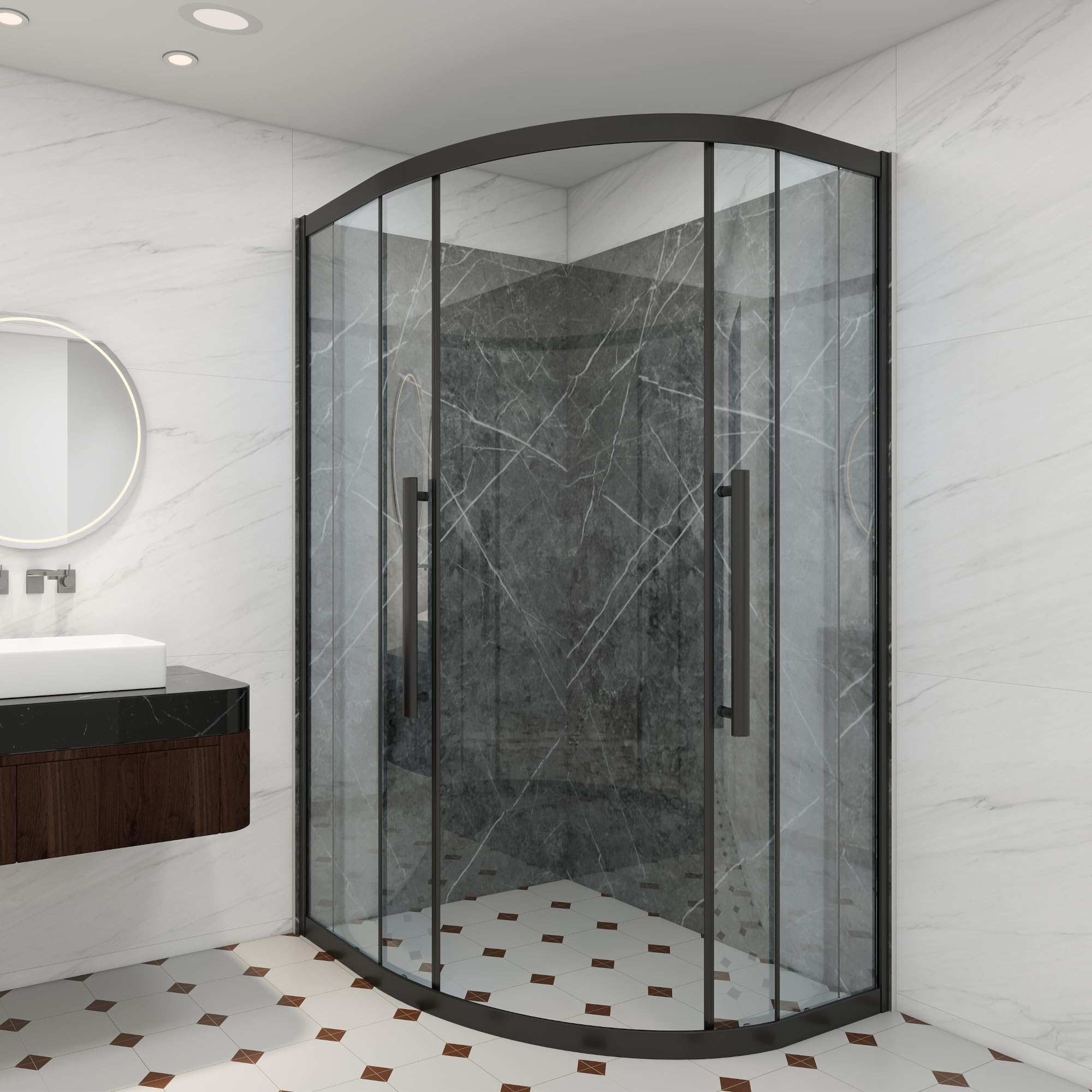 [neu.haus] Set di 16 Pannelli Decorativi in PVC per Parete Rivestimento Murale per Interni Bagno Cucina Soggiorno Pannelli 60x120 cm Resistenti all'Umidità e Raggi UV Effetto Pietra - Grey Diamond