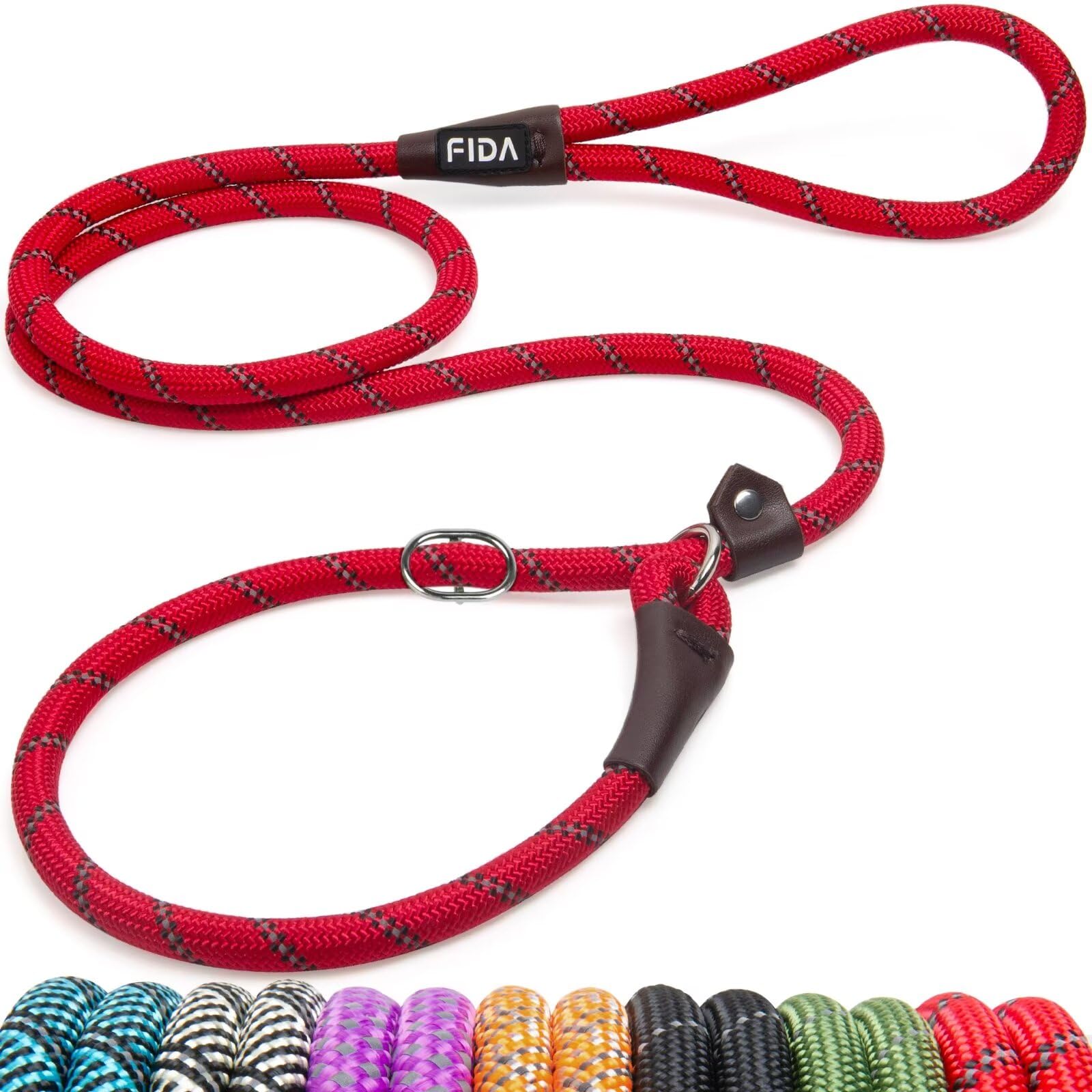 Fida Retrieverleine Für Hunde – 122 Cm X 1,27 Cm, Reflektierend, Anti-Zieh-Design, Für Große/mittelgroße Hunde (Blau)