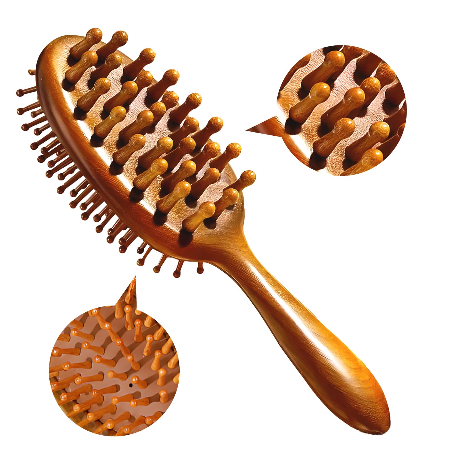 Wooden Loc Brush for Dreads, Sandalwood Scalp Massager & Comb