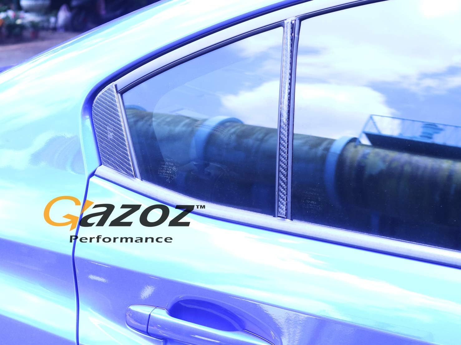 Carbon B Pillar Mask Panel Window Trims Compatible with 2015-2021 Subaru WRX STI VA - 15pcs