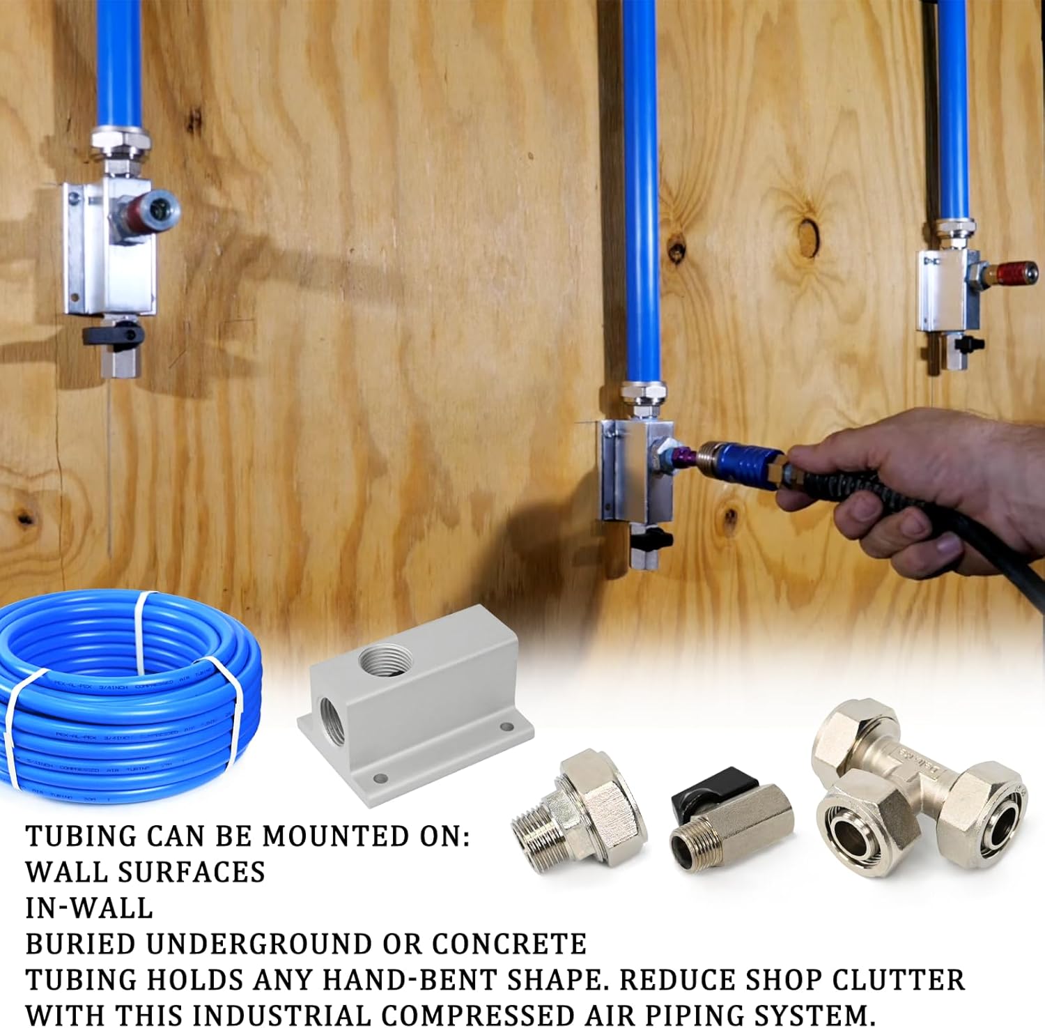 M7500 shop air line kit For RapidAir Maxline 3/4"-Inch Air Compressor Line Kit - 100-Feet