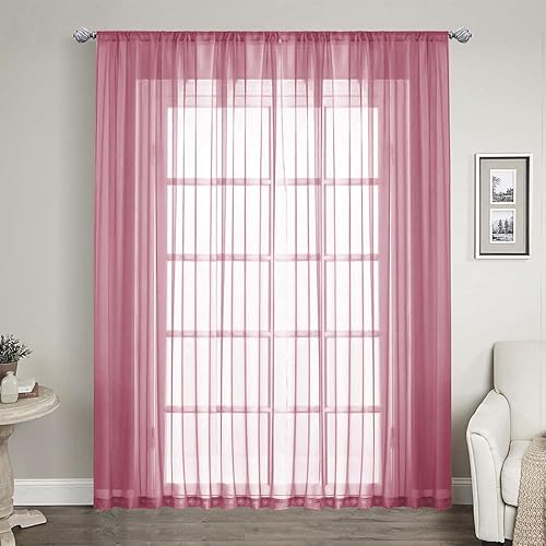 LOYOLADY Cortinas traslúcidas blancas de 108 pulgadas de largo, juego de 1 paneles de cortinas traslúcidas para dormitorio, cortinas traslúcidas