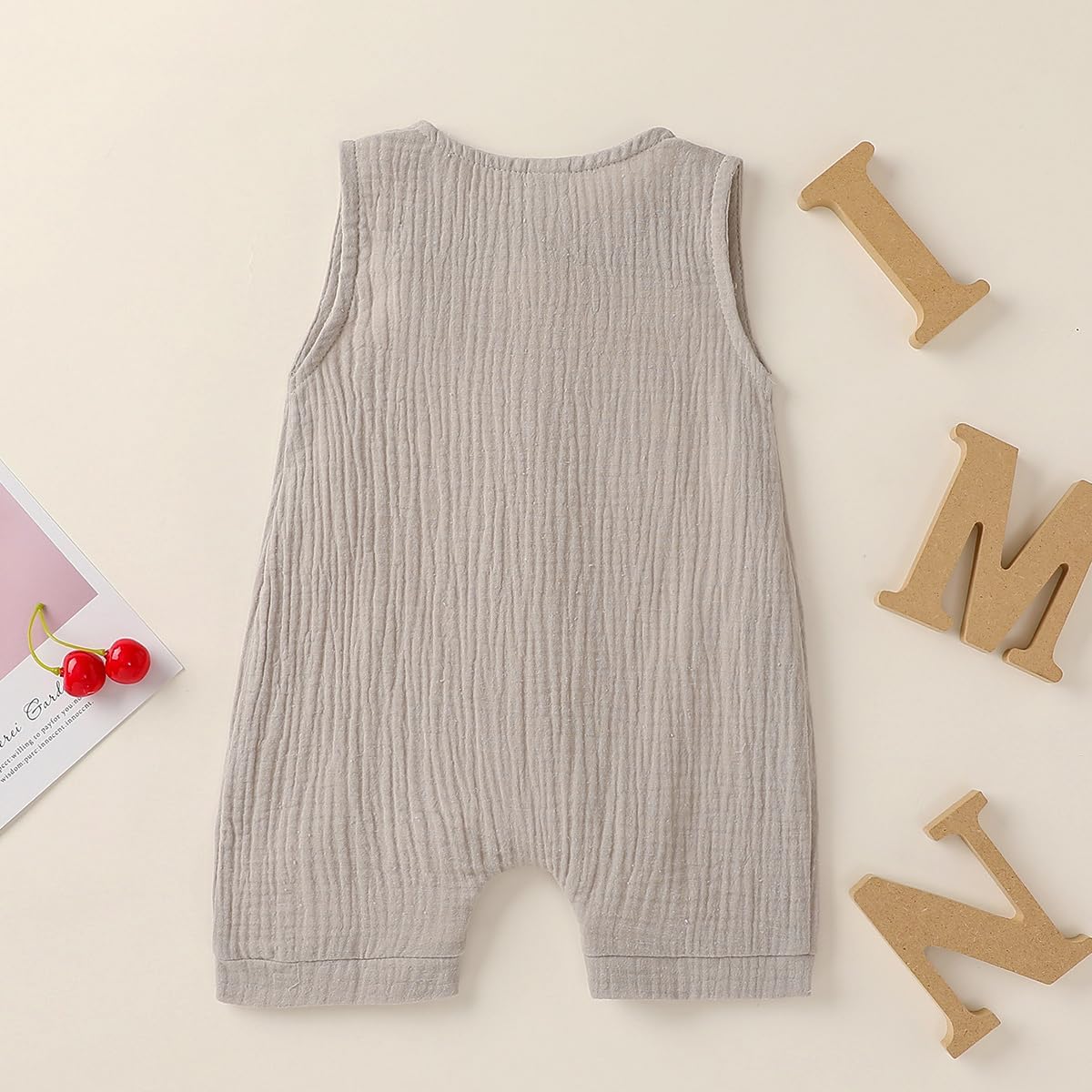 Infant Newborn Baby Boys Girls Cotton Linen Romper Summer Jumpsuit Sleeveless Overalls Clothing Set - Image 3