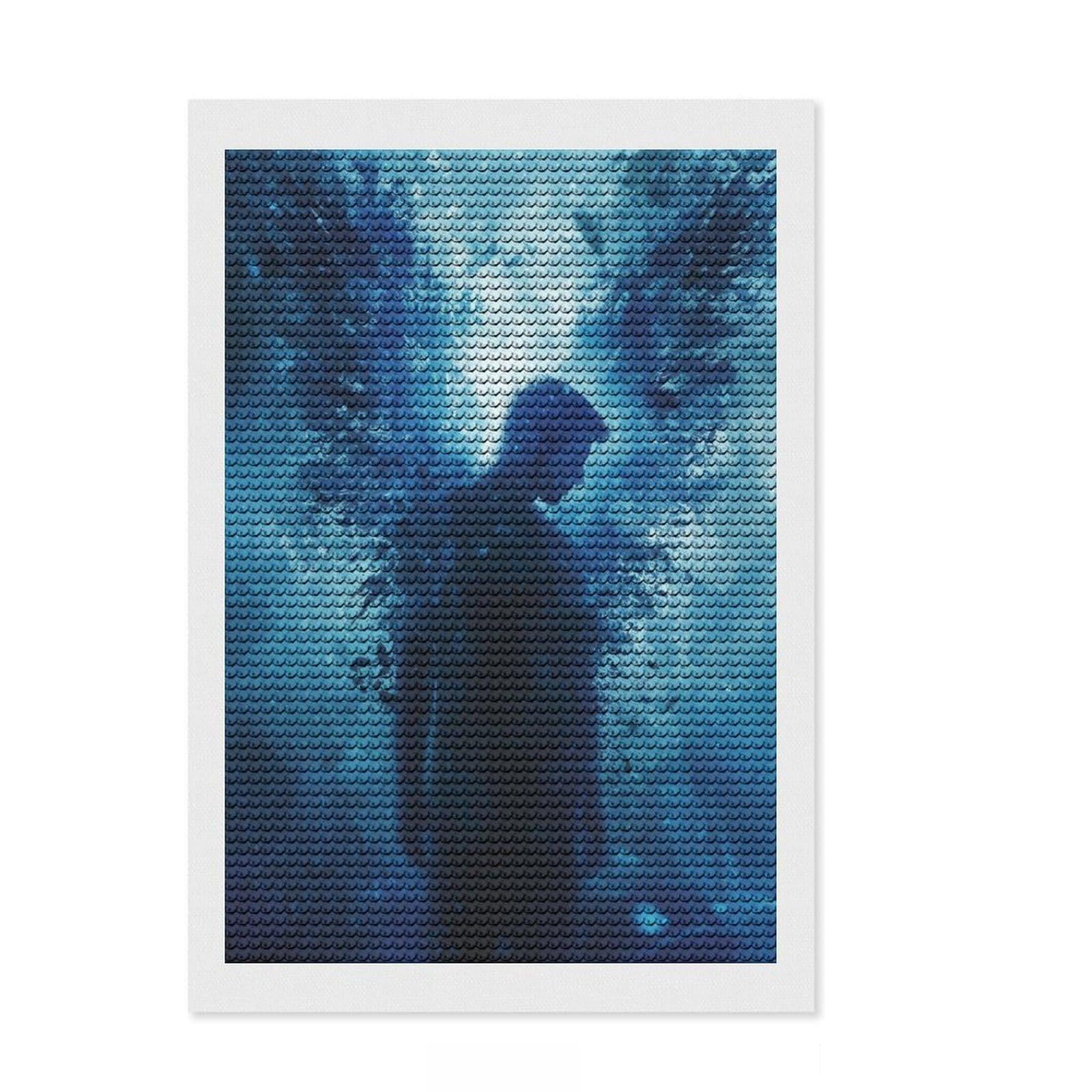 Junmoney Fallen Angel DIY Diamond Art Canvas Kit 8"x12", Satisfying Creative Project, Mindful Craft Activity, Cosy Home Accent, Gift Idea